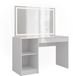 Vicco Sherry Kaptafel met licht – 119.8 cm met LED-spiegel Wit/wit hoogglans