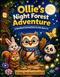 Ollie's Night Forest Adventure: A Woodland Coloring Book for Kids Ages 4–8