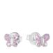 Lucardi Meisjes Oorknop met plating - Dier - Zirkonia - Cadeau - Echt Zilver - Zilverkleurig