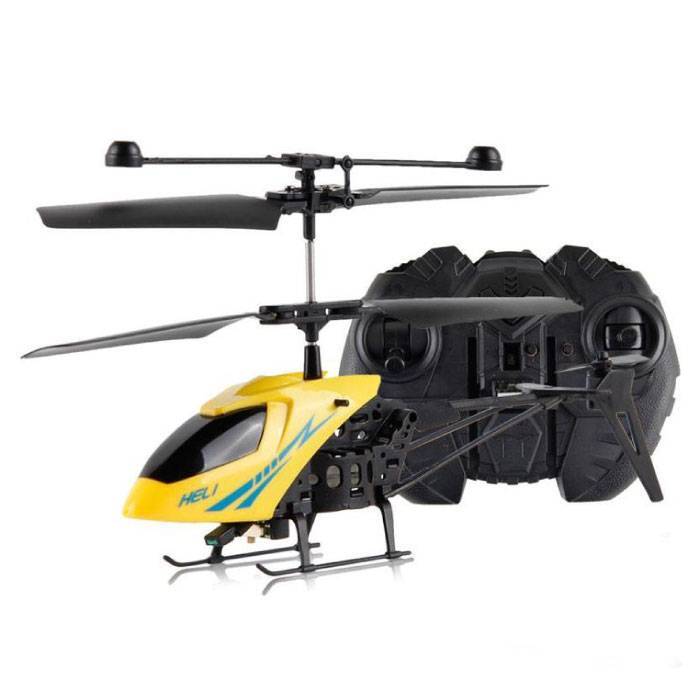 Stuff Certified Desert Hawk Mini RC Drone Helikopter Speelgoed Gyro Lampjes Geel