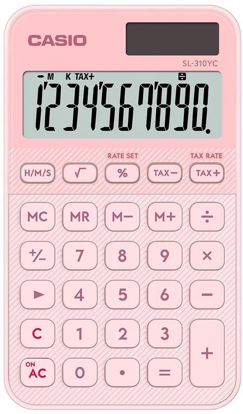 Casio Zakrekenmachine Lichtroze