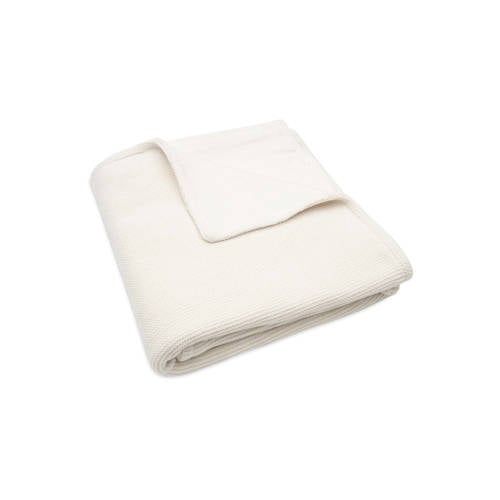 Jollein Baby Ledikantdeken 100x150cm Basic Knit - Ivory/Coral Fleece