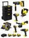 STANLEY FatMax V20 STANLEY FatMax Set SVK701 (SFMCH900 + SFMCG400 + SFMCD711 + SFMCF800 + SFMCS500 + SFMCS600 + SFMCL020 + 3x 4,0Ah accu's + oplader + transportkoffer)