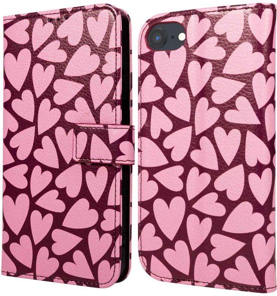 imoshion Design Bookcase smartphone - Hearty Blush - Geschikt voor Apple iPhone SE (2022/2020), 8, 7, 6s, 6