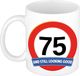 Bellatio Decorations Shoppartners Bv Koffie mok / cadeau beker - 75 jaar - verjaardag - still looking good - wit - stopbord - 300 ml - keramiek