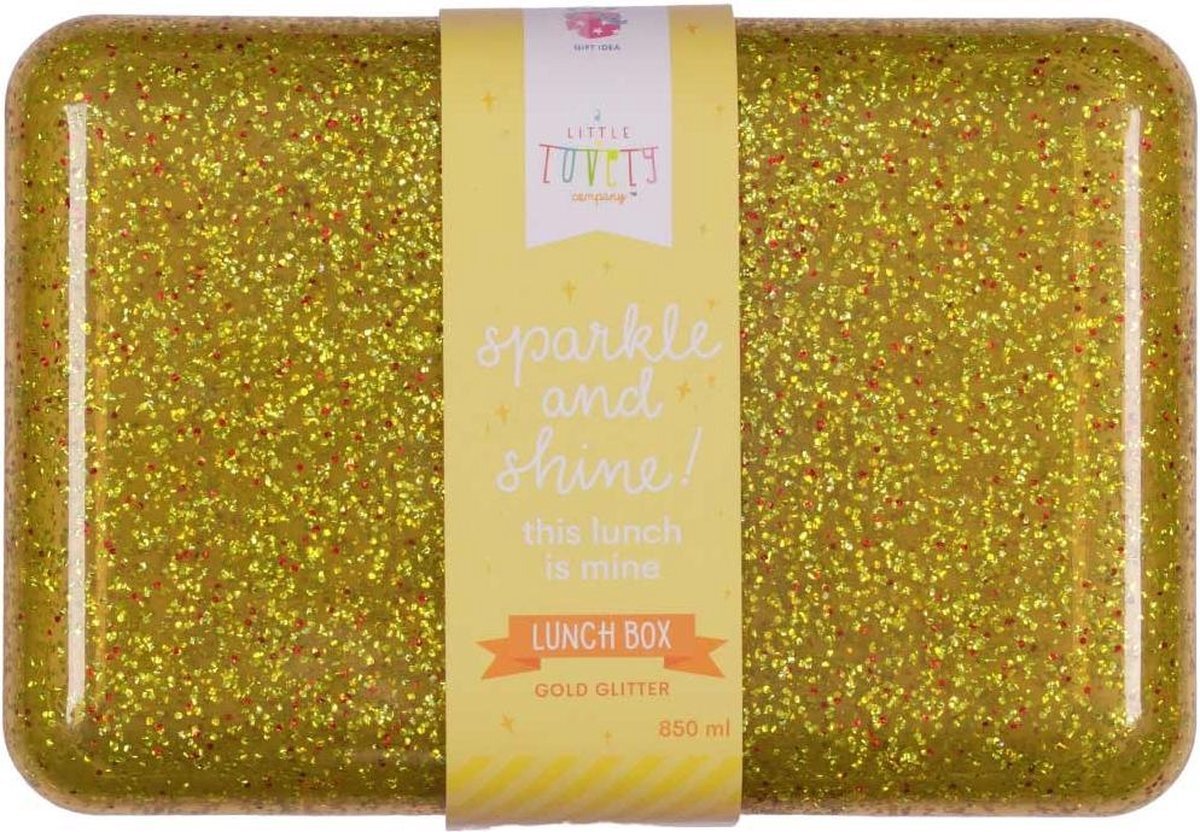 A Little Lovely Company lunchbox Glitter meisjes 18 x 6 x 12 cm goud