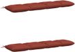 vidaXL Coussin de banc VIANEN 2 pièces 100% Polyester Rouge 160 x 40 x 12 cm
