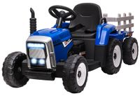 HOMCOM Elektrische tractor, kinderrijdtoestel met MP3-functie, 3-6 km/u, blauw