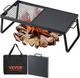 VEVOR Houtskoolbarbecue Opvouwbare Grill Tafelgrill 570 x 285 x 230 mm, 6 kg Belastbaar, Draagbare Reisgrill Outdoor Campinggrill 300 ℃, Grillrooster + Grillplaat voor Tuinfeesten, Picknicks, Terras