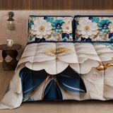 PETTI Artigiani Italiani Bedrukt winterdekbed 270 × 260 cm | Bloemen 05 19