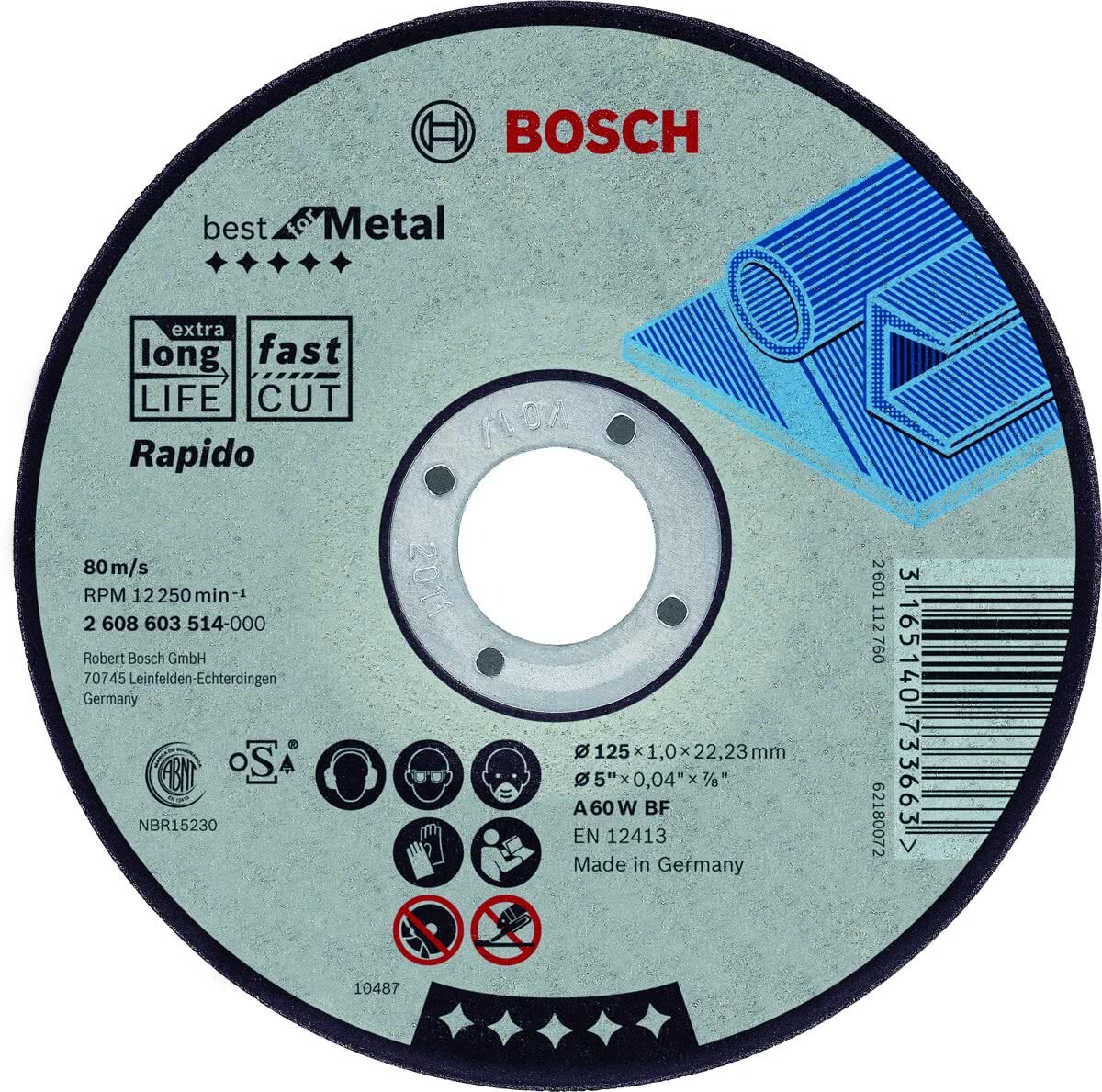 Bosch Doorslijpschijf recht Best for Metal - Rapido A 60 W BF, 125 mm, 22,23 mm, 1,0 mm 1st