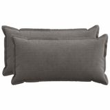 vidaXL - Kussensloop - 2 stuks - Corduroy - Donkergrijs - 40 x 80 cm