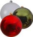 Decoris Kaemingk B.V. Kerstversieringen set van 6x grote kunststof kerstballen groen-wit-rood 14 cm glans