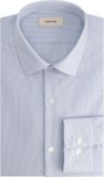 Calvin Klein Heren Overhemd Katoen Elastaan Blauw/Wit Maat 41
