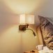 Euluna Argon - wandlamp - 2 lichtpunten - staal - zwart, beige