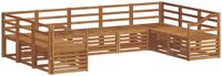 vidaXL Bankenset Naturel Acacia Hout 9 Zitplaatsen