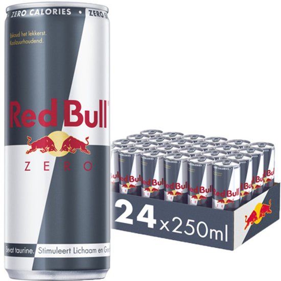 Red Bull Zero - 24x 250ml - Energy Drink - Caloriearm & Suikervrij