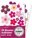easydruck24de Sticker Set Paarse Bloemen Flower Power - kfz242 | Stickers résistant aux intempéries pour scooter vélo ordinateur portable téléphone décoration