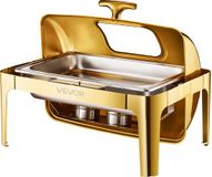 VEVOR Chafing Dish Set Voedselwarmer Roestvrij Staal 8,5 L Goud
