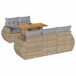 vidaXL Loungeset 6-delig polyrattan beige avec coussins