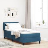 Maison Exclusive - Lit boxspring avec tête de lit bleu foncé 80 x 200 cm, velours