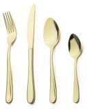 Set de couverts en or, 32 pièces, pour 8 personnes, acier inoxydable