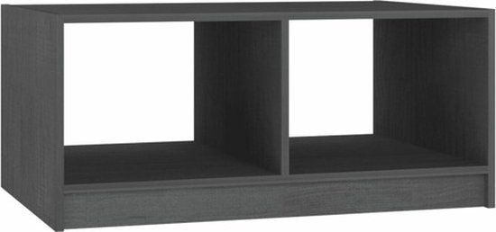 VidaXL Salontafel 75x50x33,5 cm massief grenenhout grijs