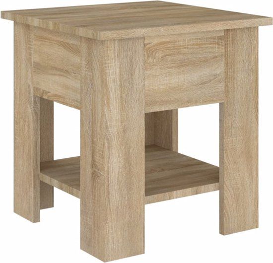 vidaXL Salontafel 40x40x42 cm bewerkt hout sonoma eikenkleurig