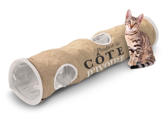 D&D Homecollection Cat Tunnel Cote d'Ivoire Jute - Beige
