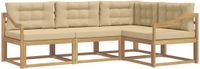 vidaXL - Hoek loungeset - 4 zitplekken - Polyester - Wit en Beige