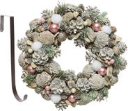 Decoris Kerstkrans - gedecoreerd - 34 cm - Kunststof - Groen