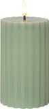 Star Trading LED-kaars van echte was 'Flame Stripe', flikkerend, groen, 15cm