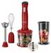 Merkloos Staafmixer - 3-in-1 - 700 ml mengbeker - 500 W - Rood