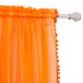 Elegant Comfort Semi-doorschijnende gordijnen met pompon, kwastjes met roedetunnel van 5 cm, effen gordijnen voor woonkamer, slaapkamer, pakket van 2, 152,5 x 213 cm (b x l), oranje