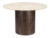 Brix Ronde Eettafel Bottecino Marmer & Mangohout, Ø120cm - Beige