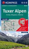 KOMPASS Wanderkarte 34 Tuxer Alpen, Inntal, Wipptal, Zillertal 1:50.000