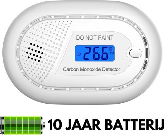 aroha CO melder met 10 jaar batterij - Koolmonoxidemelder - CO meter met alarm