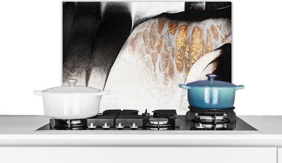 KitchenYeah Spatscherm keuken - Pastel - Abstract - 70x50 cm - Aluminium