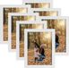 PETAFLOP Set van 7 fotolijsten 15x20 cm met witte houtnerflijst, witte fotolijst collage set met echt glas, wand- of tafelstandaard