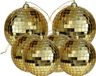 Othmar Decorations Bv Grande boule disco boules de Noël - 6x pièces - or - 8 et 10 cm - plastique