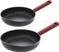 Secret de Gourmet Poêles Valence - D27 en D31 cm - Zwart/Rood