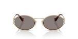 Miu Miu Smu 52ys Lunettes de soleil femme doré rondes gris 54mm