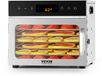 VEVOR Déshydrateur alimentaire, 6 plateaux en acier inoxydable, déshydrateur alimentaire électrique de 400 W, température réglable, minuterie, déshydrateur pour viande séchée, fruits, légumes, herbes