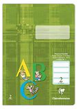 Clairefontaine 331652C - Pak met 25 schriften, ideaal voor school, DIN A4 21x29,7 cm, liniëring 2 speciaal groen voor 2e leerjaar, 64 Pagina's, 90g, Kaki, 1 pak