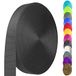 Nylon singelband 1 inch 1,5 inch, zwaar belastbare nylon singelband 30 m, duurzame nylon omsnoering voor binnen- of buitenuitrusting, doe-het-zelf knutselen, repareren, (zwart, 12 Yard)