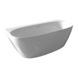 Zeza Cheb Half Vrijstaand Acryl Bad - 170x80cm - sifon - mat wit SW999818
