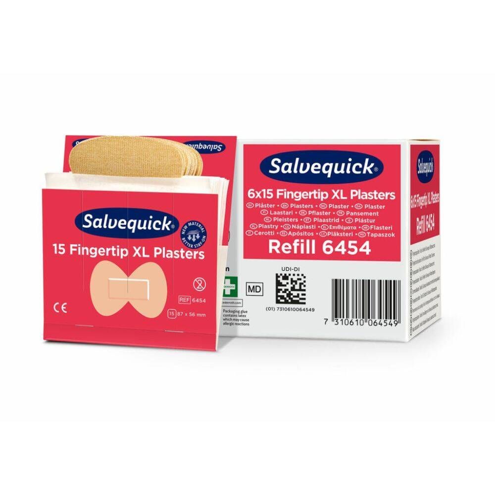 Salvequick Fingertip XL Plasters Refill - 6 x 15 Plasters