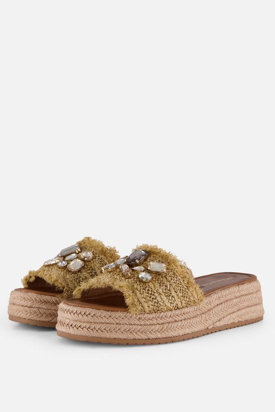 Tamaris Slippers beige Textiel - Maat 40