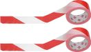 Gerimport ruban de signalisation - 2x - rouge/blanc - 45 mm x 100 mètre - polyéthylène