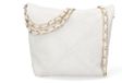 UNICA Sac à main femme cuir suédé avec chaîne dorée Fabrication italienne Grigio chiaro 19x23x6 cm